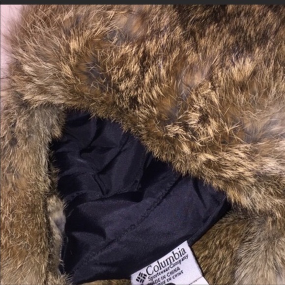 Columbia Lg RabbitFur Insulated Bomber Hat DkGreen - Picture 5 of 8